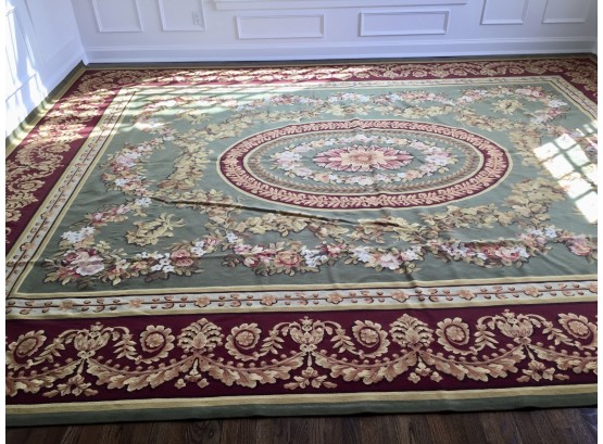 Vintage French Aubusson Hand Knotted Rug