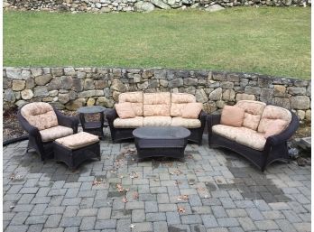 Six Piece Brown Composite Wicker Outdoor Furniture Set