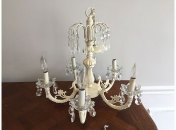 White Painted Five Bulb Chandelier