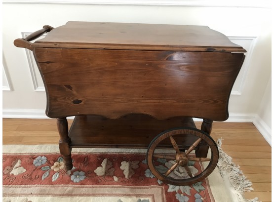 Vintage Wooden Rolling Tea Cart