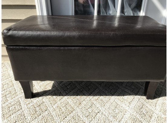 Bonded Leather Ottoman Chocolate Brown