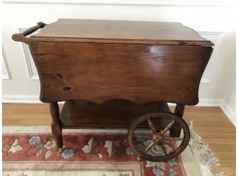 Vintage Wooden Rolling Tea Cart