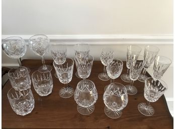 18 Pieces Of  Exquisite Assorted Waterford Crystal Glasses