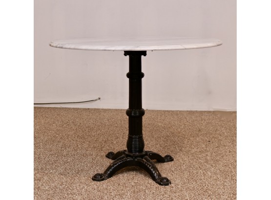Wrought Iron And Marble Top Bistro Table