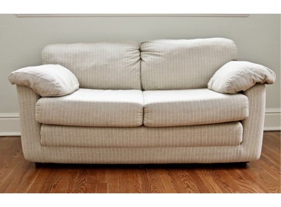 Convertible Cotton Pinstripe Loveseat/Twin Size Bed