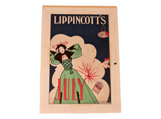 Lippincott's July 1895 By Will Carqueville Chromolithograph. USA, 1895.