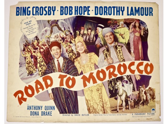 Original Vintage 'Road To Morocco' Half Sheet Movie Poster