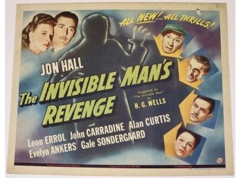 Original Vintage 'The Invisible Man’s Revenge' Half Sheet Movie Poster