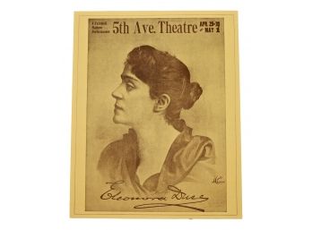 '5th Ave. Theatre - Eleonora Duse ' Vintage Poster