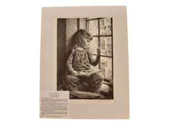 James Ormsbee Chapin Circa 1947' Child At Window,' Signed Original Lithograph