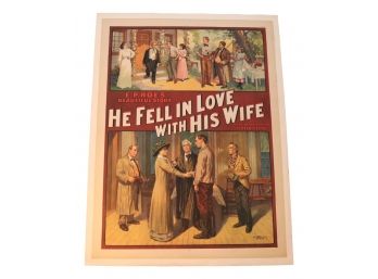 Authentic Original 'He Fell In Love With His Wife' Poster On Linen