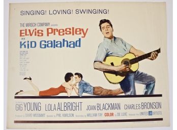 Original Vintage Elvis Presley As 'Kid Galahad' Half Sheet Movie Poster