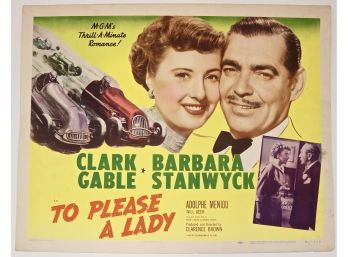 Original Vintage 'To Please A Lady' Half Sheet Movie Poster