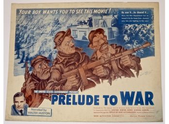 Original Vintage 'The United States Government Presents: Prelude To War' Half Sheet Movie Poster Signed By Arthur Szyk