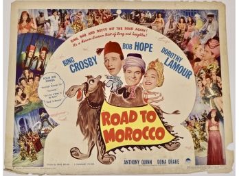 Original Vintage 1942 'Road To Morocco' Half Sheet Movie Poster