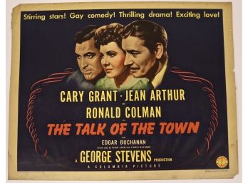 Original Vintage 'The Talk Of The Town' Half Sheet Movie Poster
