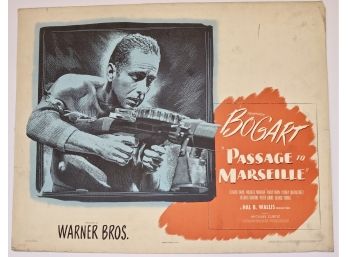 Original Vintage Humphrey Bogart's  'Passage To Marseille' Half Sheet Movie Poster