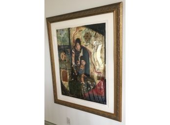 Very Large Framed-  'Aegean Legend 2' Signed & Numbered Lithograph By Janet Treby