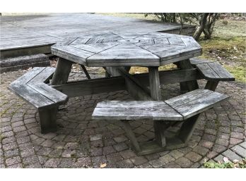 Octagonal Picnic Table With Built In Benches-very Heavy
