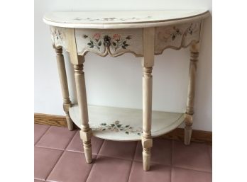 Half Round, Paint Decorated Accent Table