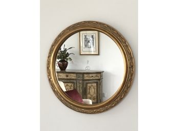 Small Round Decorative Gilt Mirror