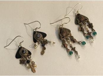 Two Pairs Of Decorative Earrings