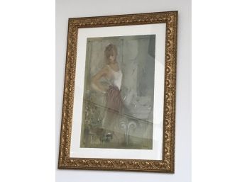 'Study Of Dancers III' Framed Lithograph On Paper By Janet Treby