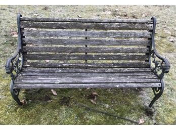 Park Bench With Lion Head Arms