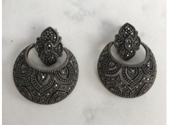 Pair Of Sterling Marcasite Earrings