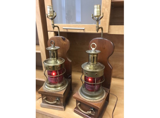 Pair Of Vintage Nautical Lamps
