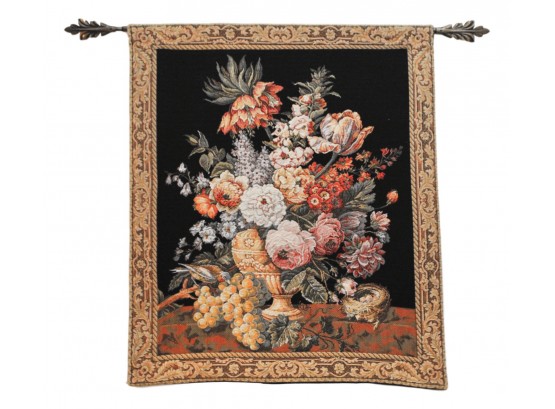 Floral Tapestry And Decorative Rod