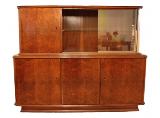 Art Deco Walnut Wood Bar Cabinet