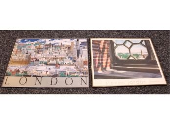 Framed Print Of London + Signed Steven Jordan 'Steeple View East'