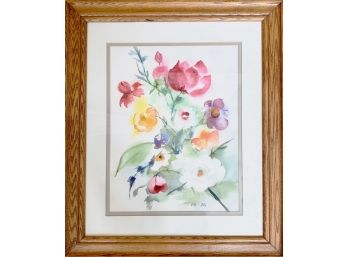 Floral Watercolor, Signed Lila Blitz
