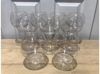 Large Red Wine Glasses And Brandy Snifters