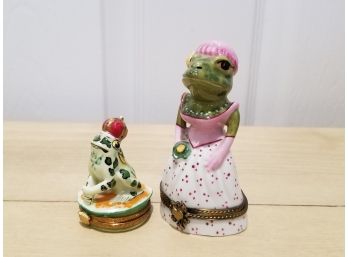 Two Frog Limoges Pill Cases