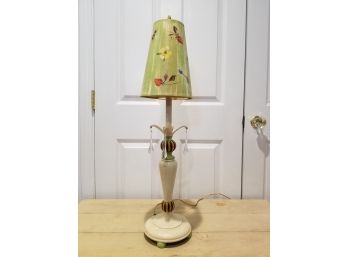 Wood Lamp With Beaded Accents