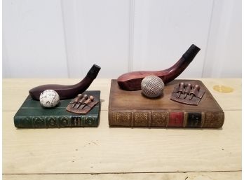 Plaster Golf Bookends