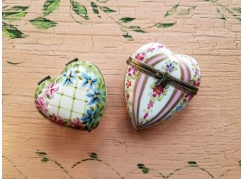Heart Shaped Limoges And Studio USA Pill Boxes