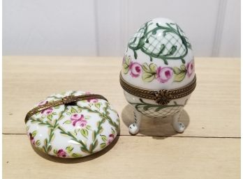 Limoges Pill Purse Egg And Compact