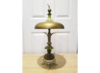Vintage Brass And Marble Lamp
