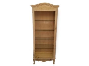 Pair Hand Carved Pine Curio Shelves/Bookcases