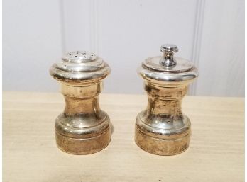 Miniature Italian Silverplate Salt Shaker And Peppermill