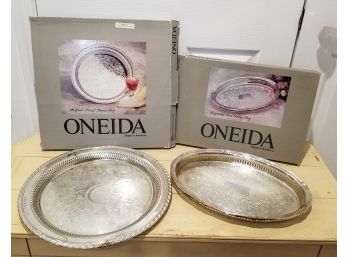 Oneida Silverplate Maybrook & Chippendale Trays