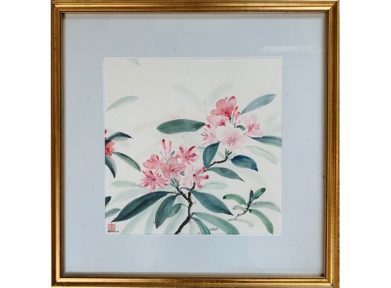 Asian Botanical Watercolor, Signed