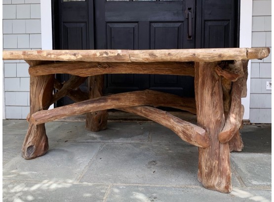 Natural Burl Top Coffee Table