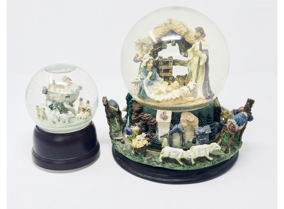 Noah's Ark & The Manger Snow Globes