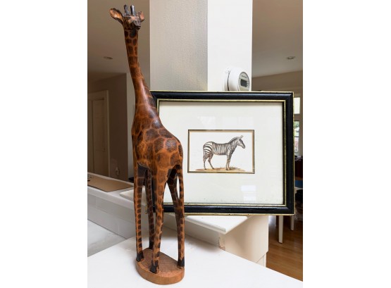 Wooden Giraffe & Zebra Print