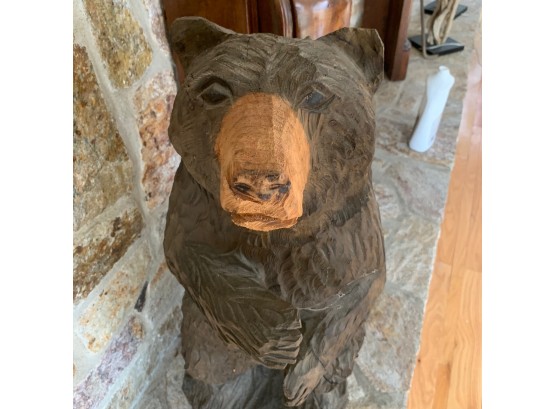 Large Carved Wood Bear