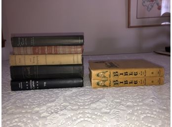 Stack Of Books Including Old And New Testaments
